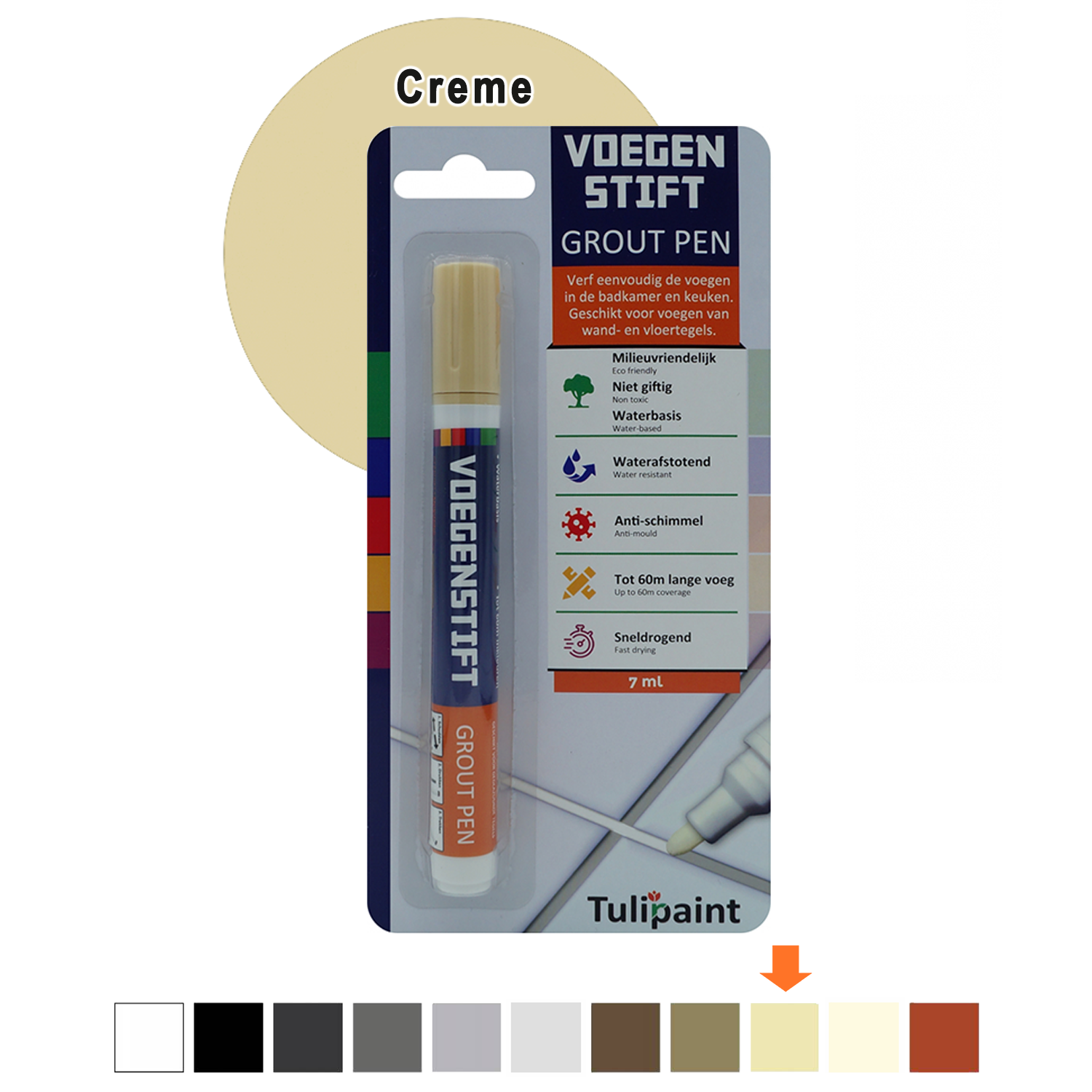 Fugepen 7ml 11 farver 