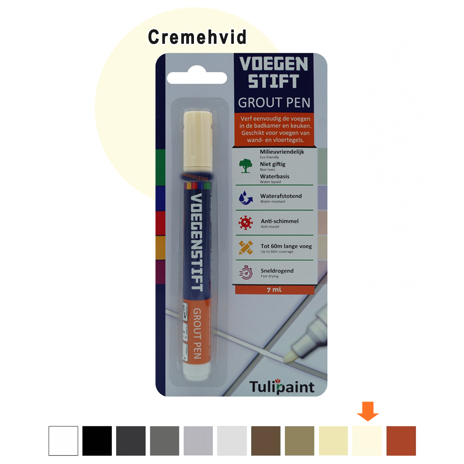 Fugepen 7ml 11 farver 