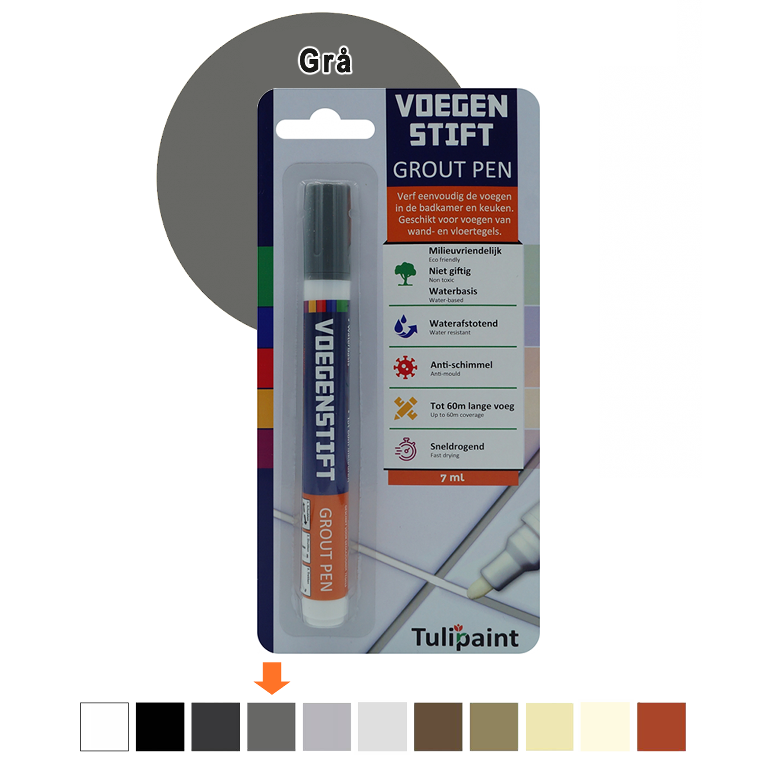Fugepen 7ml 11 farver 