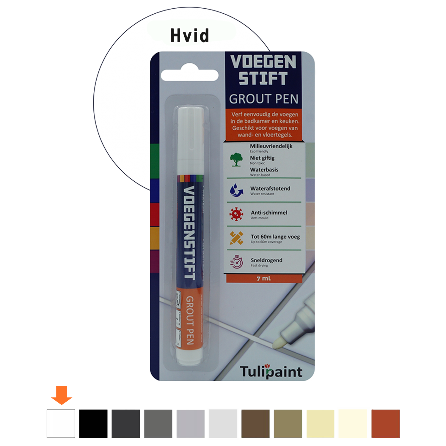 Fugepen 7ml 11 farver 