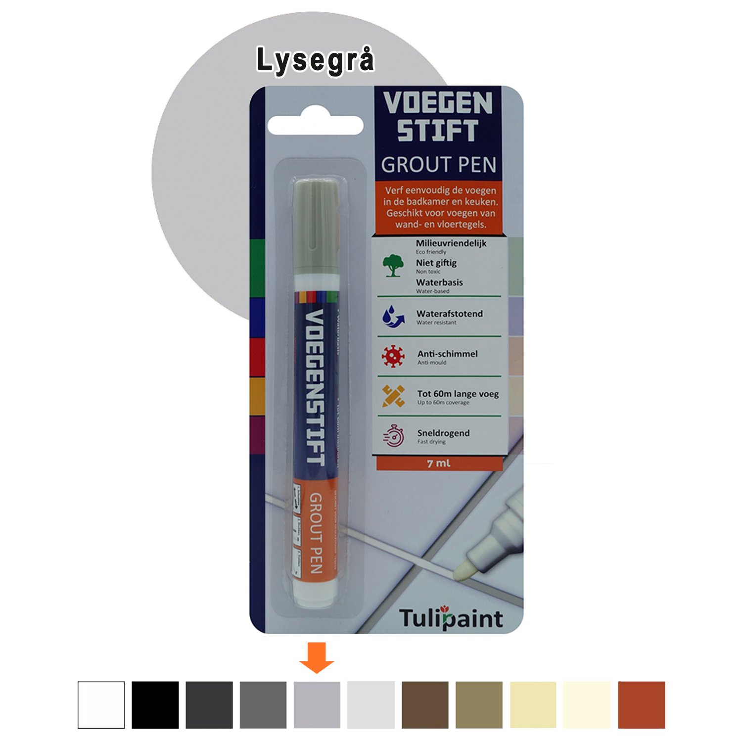 Fugepen 7ml 11 farver 