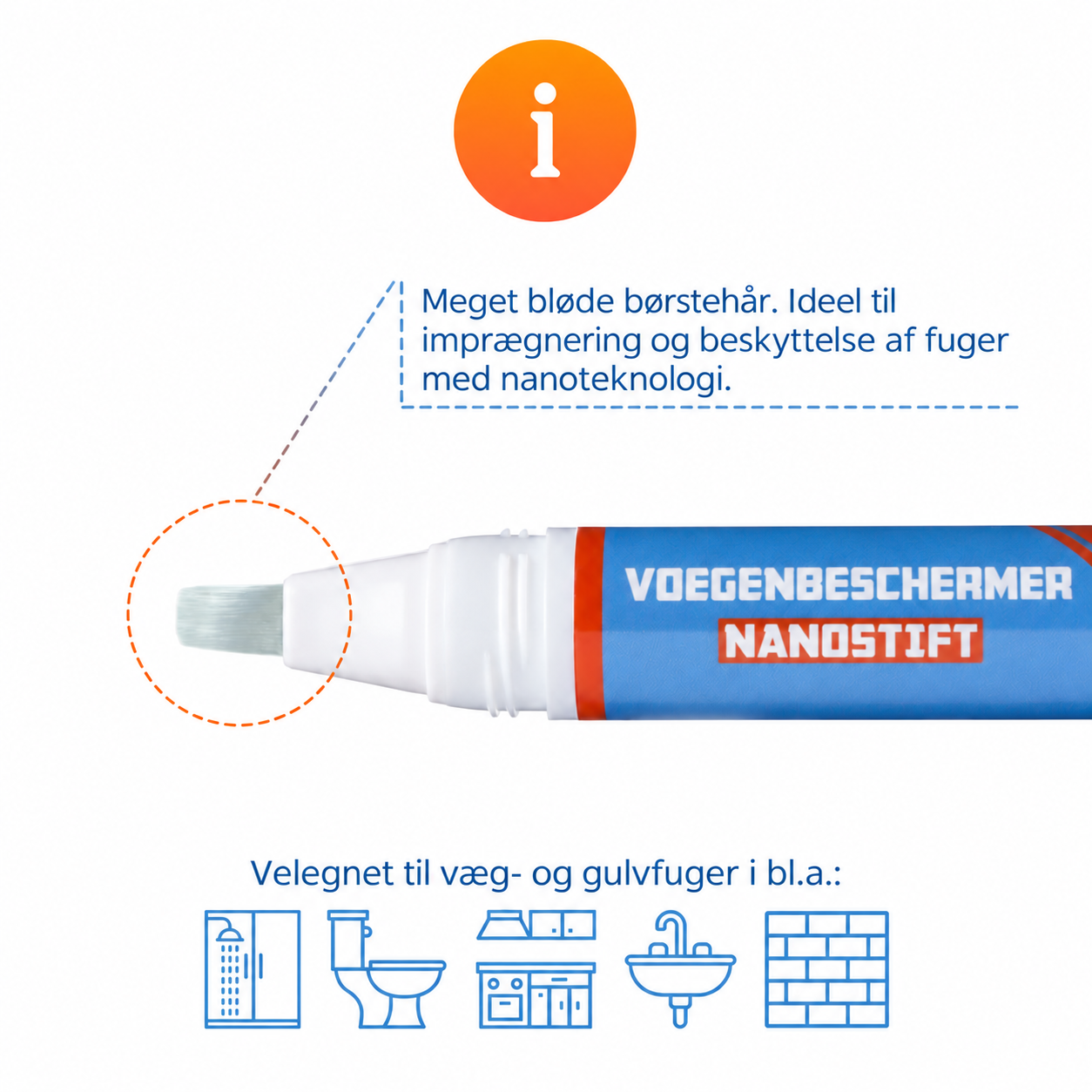 Fugebeskytter Nano Pen � Transparent Impr�gnering til Fuger � 7 ml
