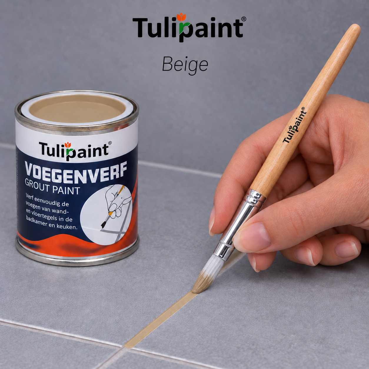 Fugefarve 125 ml � Fugemaling til Flisefuger � Med Pensels�t