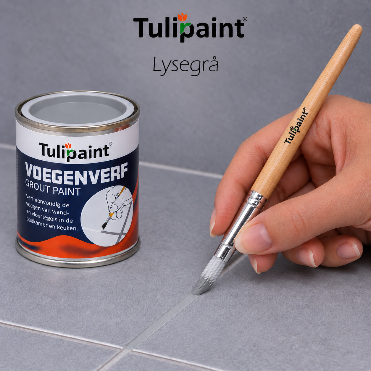 Fugefarve 125 ml � Fugemaling til Flisefuger � Med Pensels�t