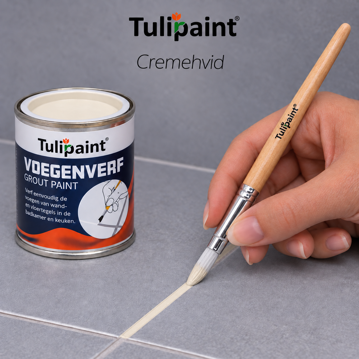 Fugefarve 125 ml � Fugemaling til Flisefuger � Med Pensels�t