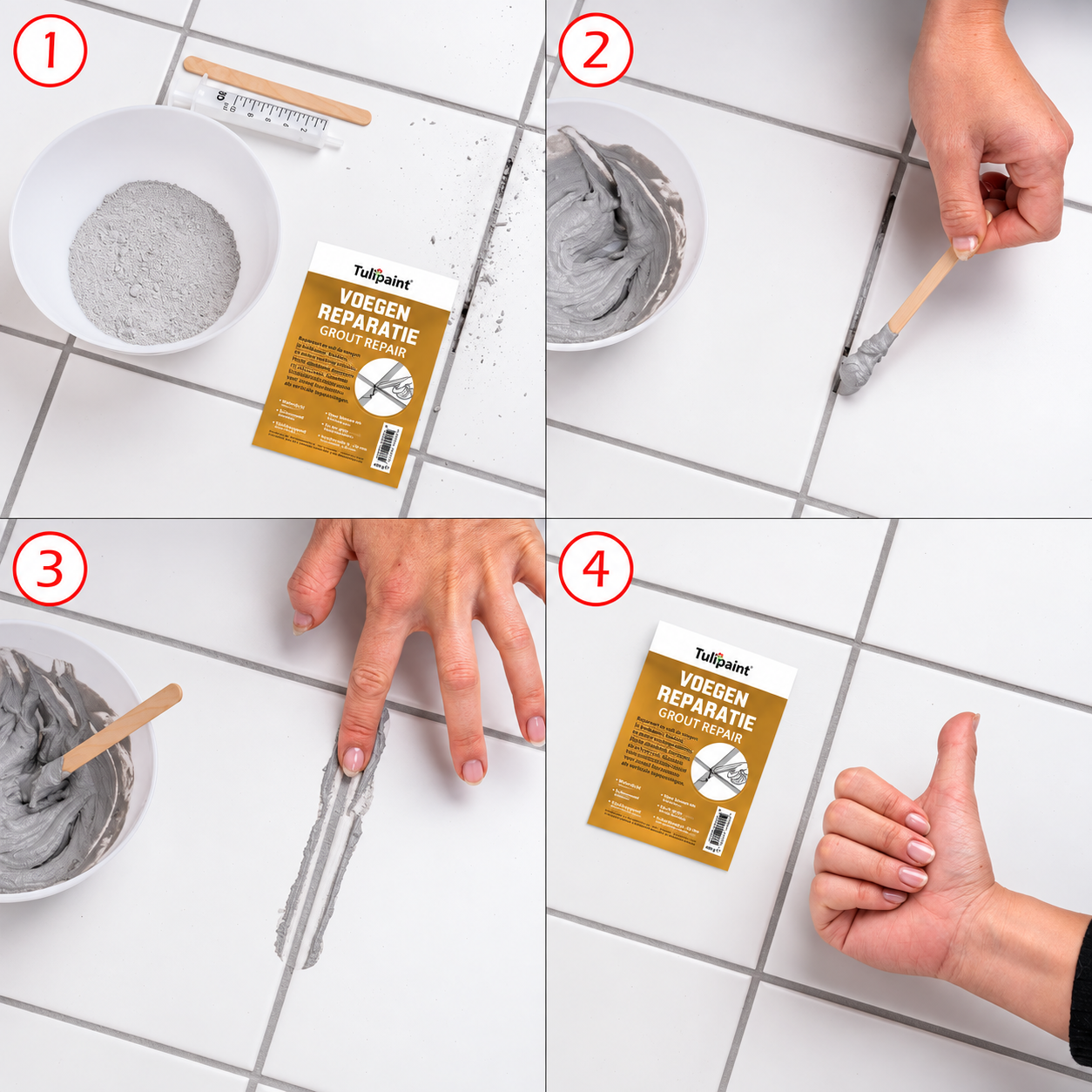 Fugereparation � til Revner og Huller i Fuger � Cementbaseret