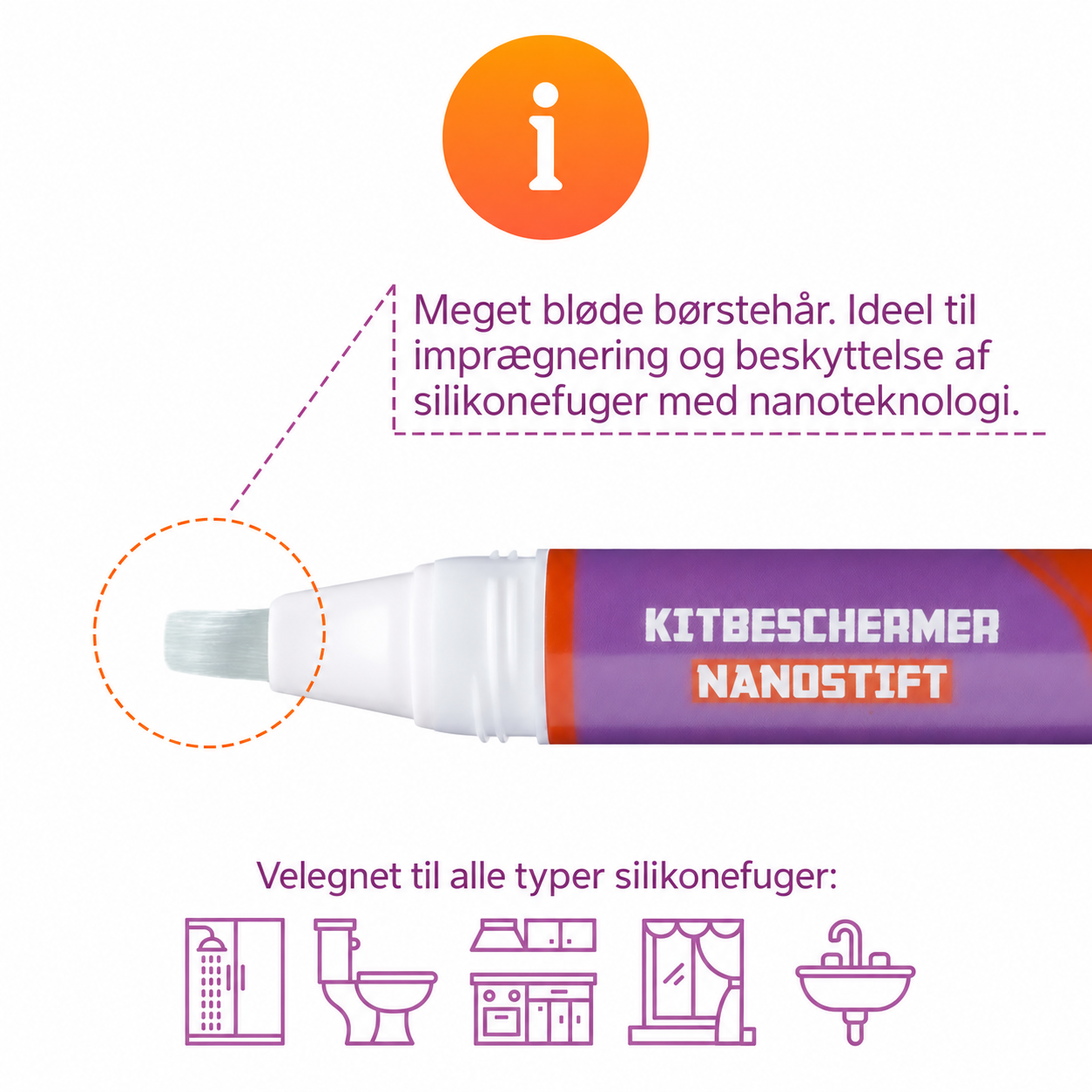Silikonefugebeskytter Nano Pen � Transparent Beskyttelse til Silikonefuger � 7 ml
