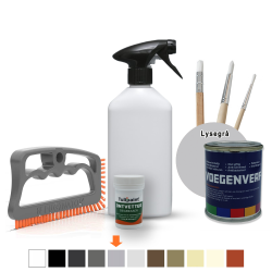 Bio+Eco Rengringsst  (fugebrste + Affedtningsmiddel + tom sprayflaske) + Fugefarve + penselst